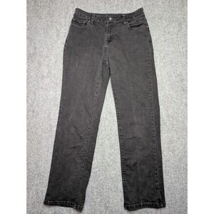 LL‎ Bean Jeans Womens 6 Petite Black Denim Cotton Classic Fit Straight Pockets